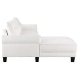 Caspian White & Black Upholstered Curved Arms Sectional Sofa - Ornate Home