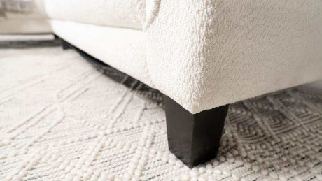 Caspian White & Black Upholstered Curved Arms Sectional Sofa - Ornate Home