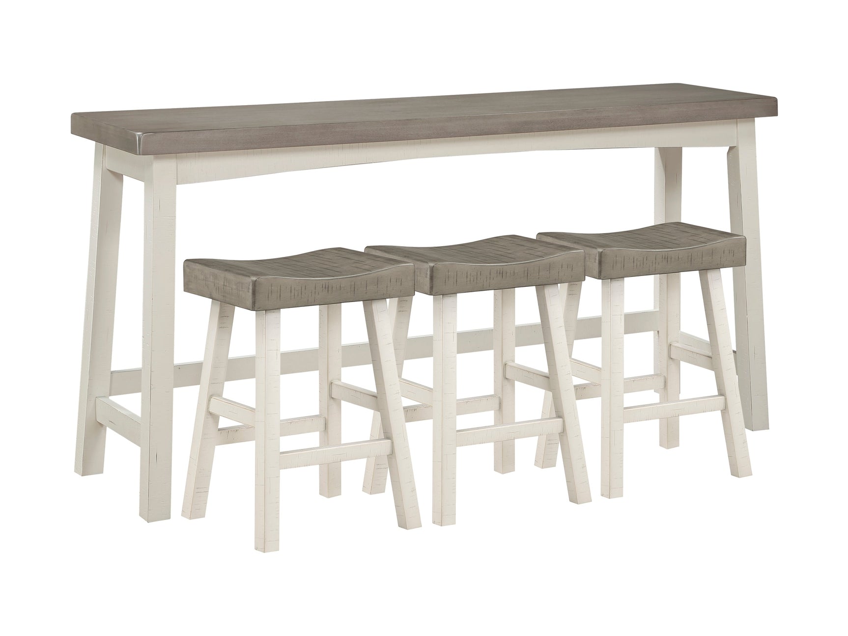 Caspian White/Coffee 4-Piece Pack Counter Height Set - Ornate Home