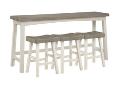Caspian White/Coffee 4-Piece Pack Counter Height Set - Ornate Home