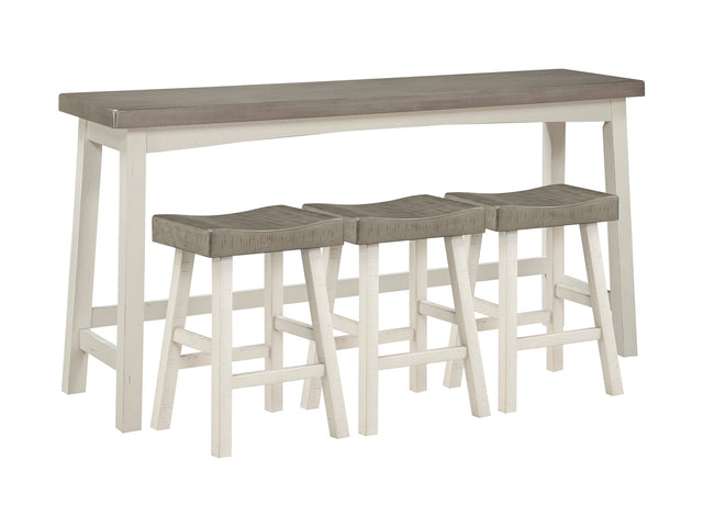 Caspian White/Coffee 4-Piece Pack Counter Height Set - Ornate Home