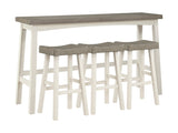 Caspian White/Coffee 4-Piece Pack Pub Height Set - Ornate Home