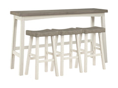Caspian White/Coffee 4-Piece Pack Pub Height Set - Ornate Home