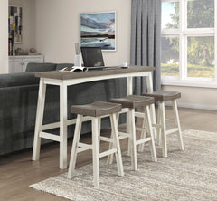 Caspian White/Coffee Pub Height Stool (Set of 2) - Ornate Home