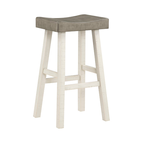 Caspian White/Coffee Pub Height Stool (Set of 2) - Ornate Home