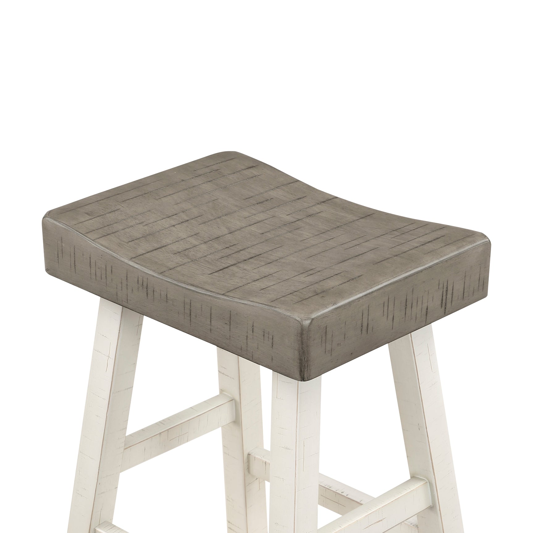 Caspian White/Coffee Pub Height Stool (Set of 2) - Ornate Home