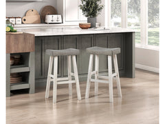 Caspian White/Coffee Pub Height Stool - Ornate Home