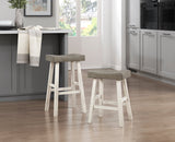 Caspian White/Coffee Pub Height Stool (Set of 2) - Ornate Home