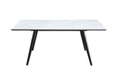 Caspian White Faux Marble & Black Dining Table - Ornate Home