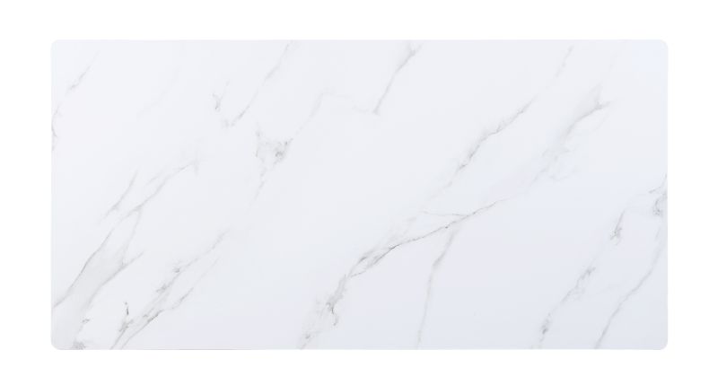 Caspian White Faux Marble & Black Dining Table - Ornate Home