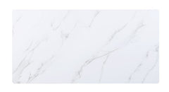 Caspian White Faux Marble & Black Dining Table - Ornate Home