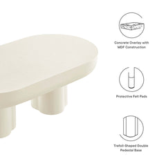 Caspian White Oval Concrete Coffee Table - Ornate Home