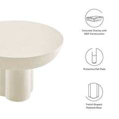 Caspian White Round Concrete Coffee Table - Ornate Home