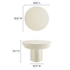 Caspian White Round Concrete Coffee Table - Ornate Home