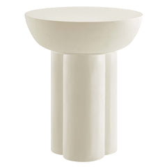 Caspian White Round Concrete Side Table - Ornate Home