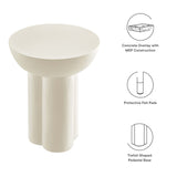 Caspian White Round Concrete Side Table - Ornate Home
