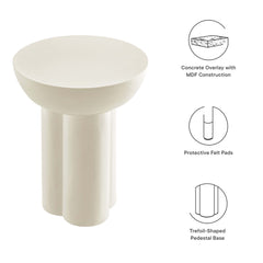 Caspian White Round Concrete Side Table - Ornate Home