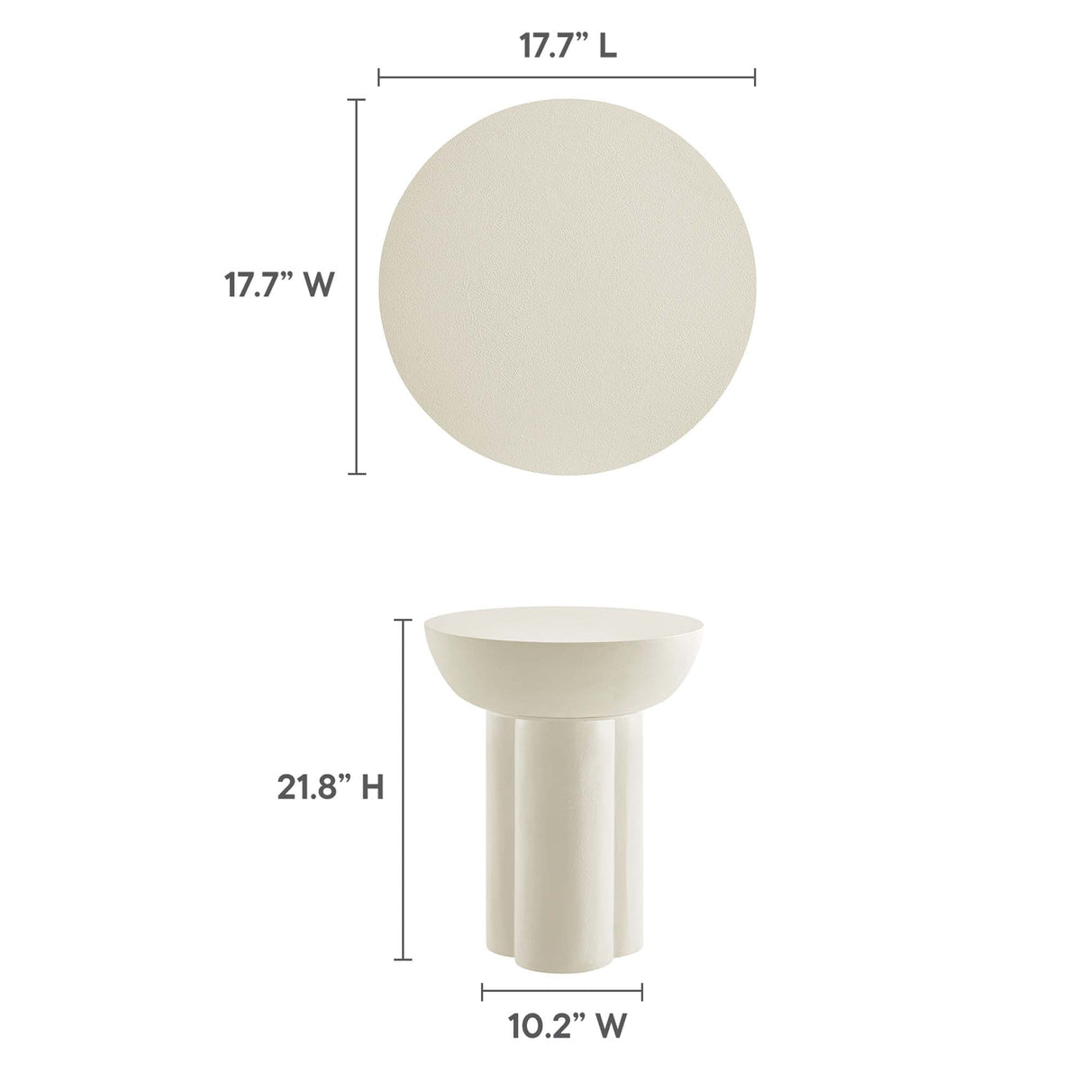 Caspian White Round Concrete Side Table - Ornate Home