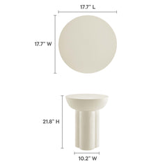 Caspian White Round Concrete Side Table - Ornate Home