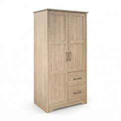 Cassara Latte 2-door Bedroom Wardrobe Storage Cabinet Armoire - Ornate Home