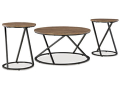 Cassbryn Brown/Black Occasional Table Set (Set of 3) - Ornate Home