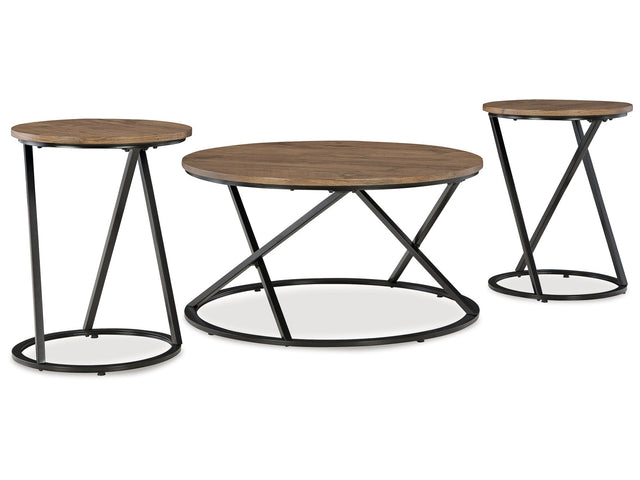 Cassbryn Brown/Black Occasional Table Set (Set of 3) - Ornate Home