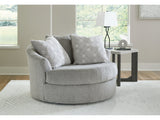 Casselbury Cement Oversized Swivel Accent Chair (Online Special Price) - Ornate Home