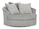 Casselbury Cement Oversized Swivel Accent Chair (Online Special Price) - Ornate Home