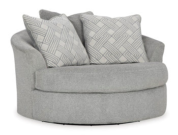 Casselbury Cement Oversized Swivel Accent Chair (Online Special Price) - Ornate Home