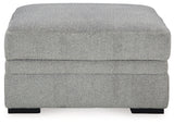 Casselbury Cement Oversized Swivel Chair and Ottoman (Online Special Price) - Ornate Home