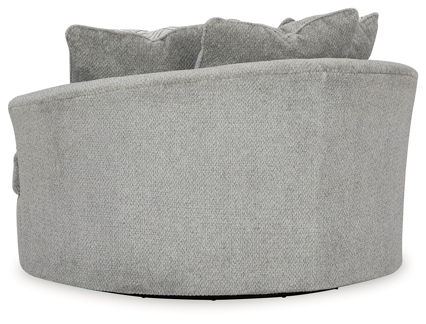 Casselbury Cement Oversized Swivel Chair and Ottoman (Online Special Price) - Ornate Home