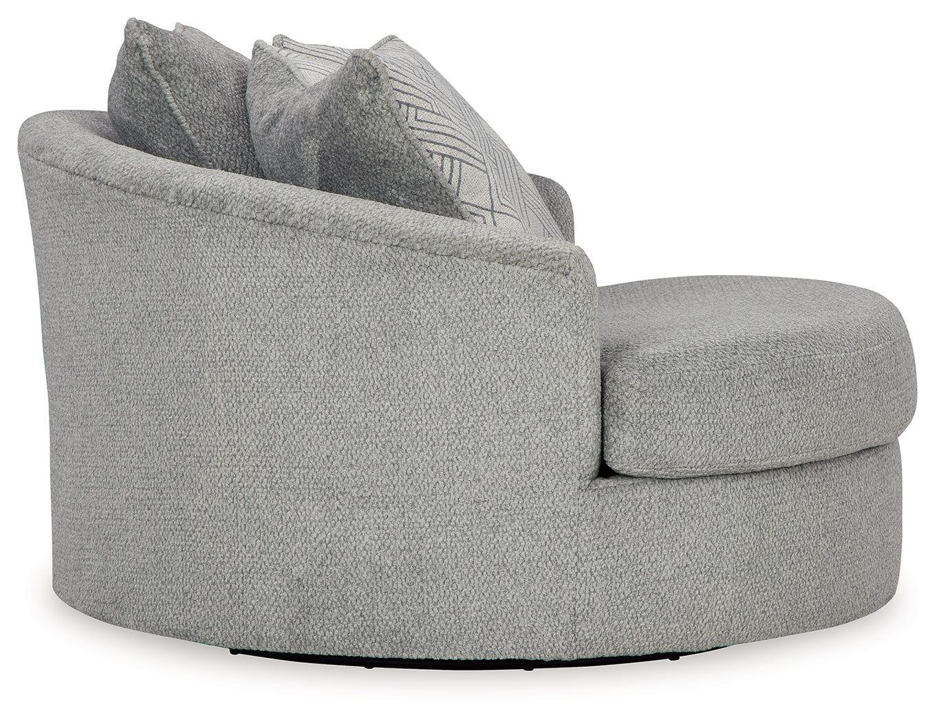 Casselbury Cement Oversized Swivel Chair and Ottoman (Online Special Price) - Ornate Home