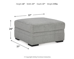 Casselbury Cement Oversized Swivel Chair and Ottoman - Ornate Home