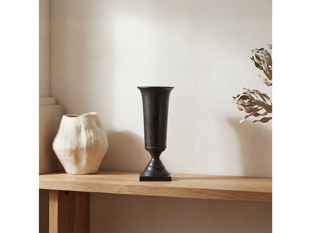 Cassia Black Cast Aluminum Vase - Ornate Home