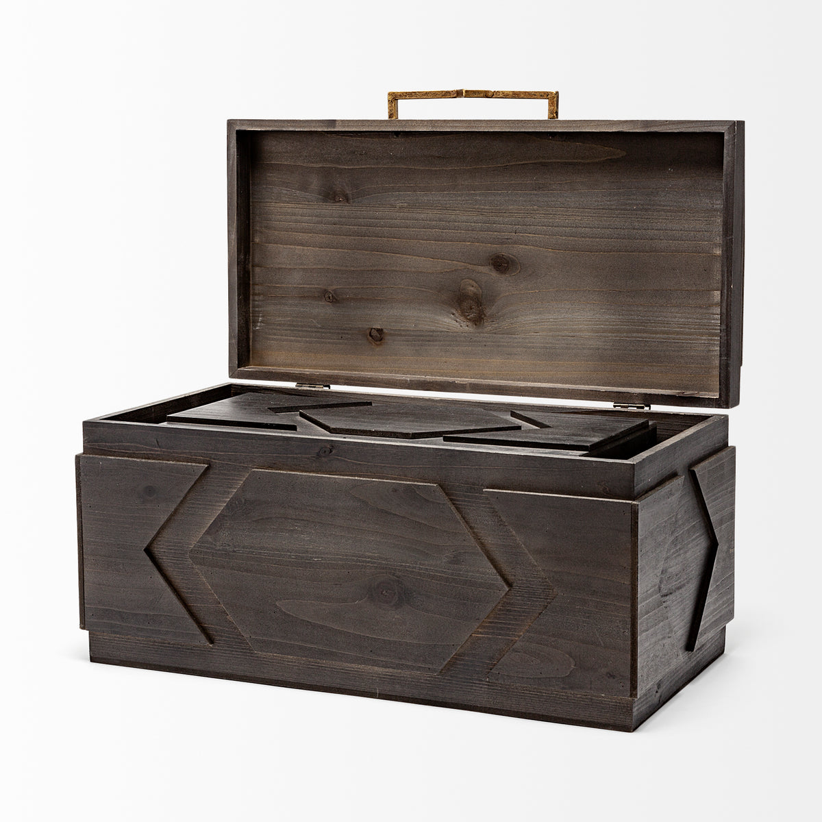 Cassia Brown Wooden Boxes (Set of 2) - Ornate Home