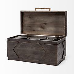 Cassia Brown Wooden Boxes (Set of 2) - Ornate Home