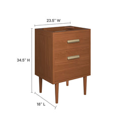 Cassia Natural 24" Teak Wood Bathroom Vanity Cabinet (Sink Basin Not Included) - Ornate Home
