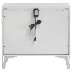 Cassia White High Gloss 2-drawer Nightstand Bedside Table - Ornate Home