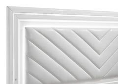 Cassia White High Gloss 4-piece Eastern King LED Bedroom Set - Ornate Home
