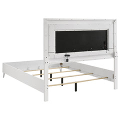 Cassia White High Gloss 4-piece Queen LED Bedroom Set - Ornate Home