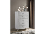 Cassia White High Gloss 5-drawer Bedroom Chest of Drawers - Ornate Home