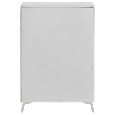 Cassia White High Gloss 5-drawer Bedroom Chest of Drawers - Ornate Home