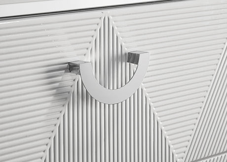 Cassia White High Gloss 5-drawer Bedroom Chest of Drawers - Ornate Home