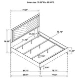 Cassia White High Gloss 5-piece Eastern King LED Bedroom Set - Ornate Home