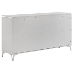Cassia White High Gloss 5-piece Queen LED Bedroom Set - Ornate Home