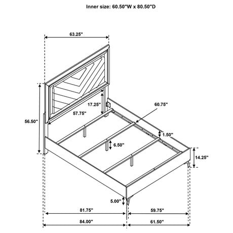 Cassia White High Gloss 5-piece Queen LED Bedroom Set - Ornate Home