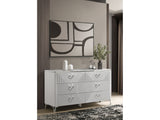 Cassia White High Gloss 6-drawer Bedroom Dresser Cabinet - Ornate Home