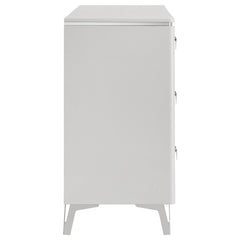 Cassia White High Gloss 6-drawer Bedroom Dresser Cabinet - Ornate Home