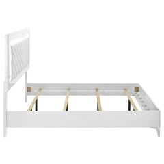 Cassia White High Gloss Eastern King LED Panel Bed - Ornate Home
