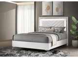Cassia White High Gloss Queen LED Panel Bed - Ornate Home